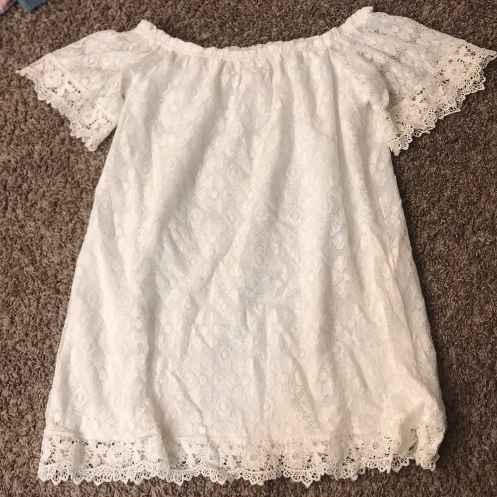 White lace mini dress